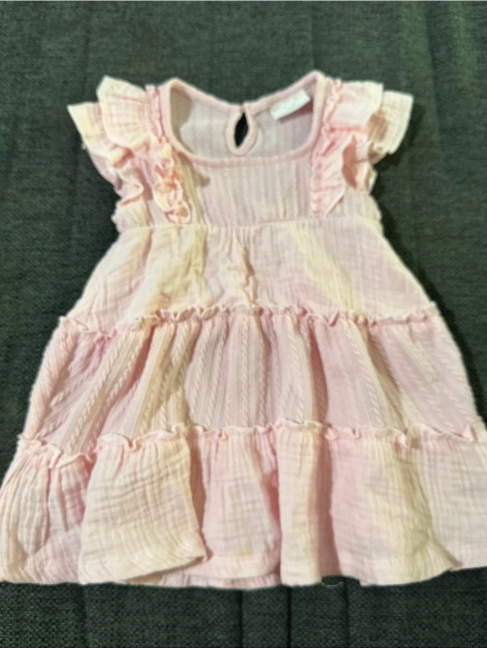 Girls' Pink Ruffle Tiered Dress